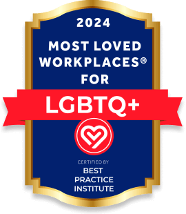 Badge Most Loved Workplaces for LGBTQ+ Best Practice Institute 2024